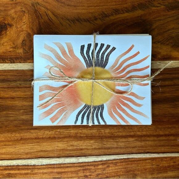 Greeting Cards Blank Cards for Friends Encouragement Boho Yellow Sun - Picture 3 of 3